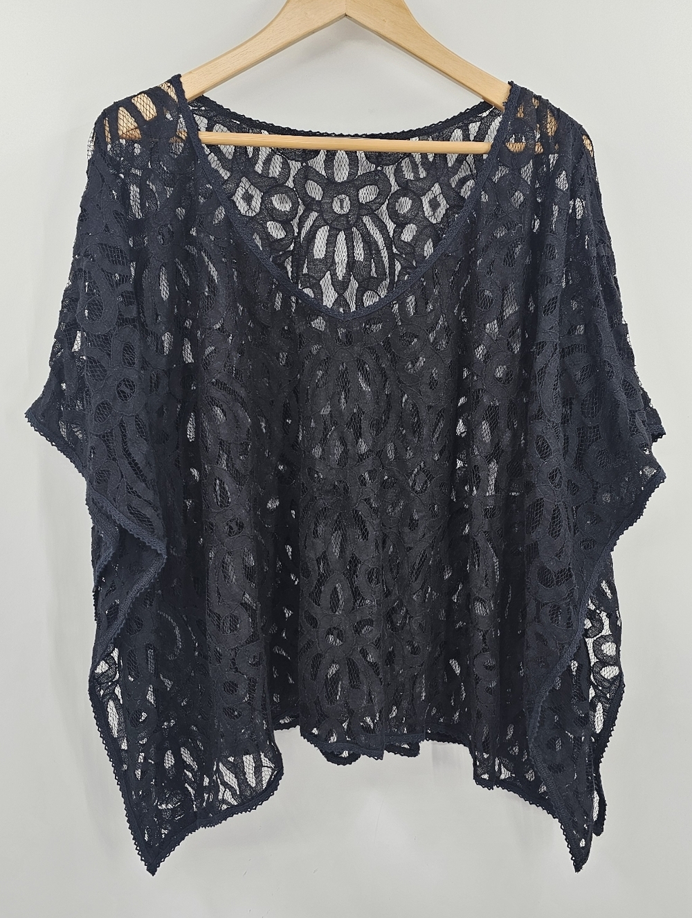 Sheer Lacey Black Top Size XL
